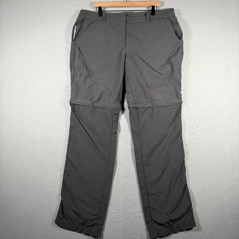 Mountain‎ Hardwear Mens Gray Convertible Hiking Pants Zip Off Shorts 38x34 Nylon